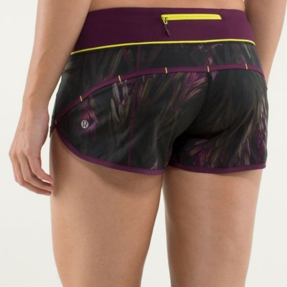 lululemon athletica Pants - lululemon athletica Women's Black and Purple Athletic Shorts